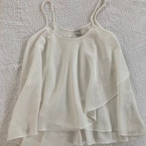 Paper crane white flowy tank